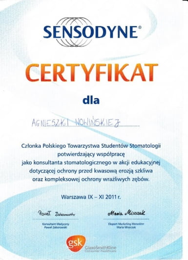 certyfikat NeptuneDent Gda艅sk