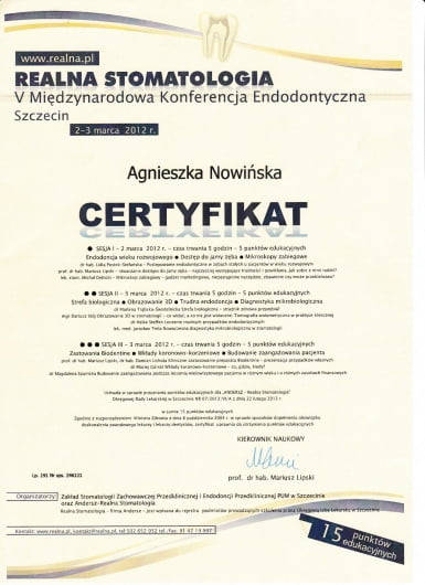 certyfikat NeptuneDent